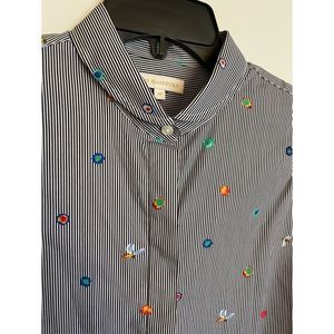 Ann Mashburn Liberty Fabric Bee Buttoned Down Tunic Size M NWOT